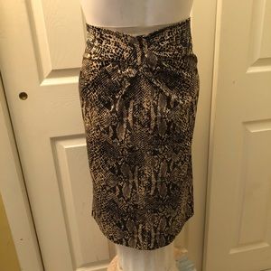 MICHAEL Michael Kors Snake Print Pencil Skirt in Black and Tan